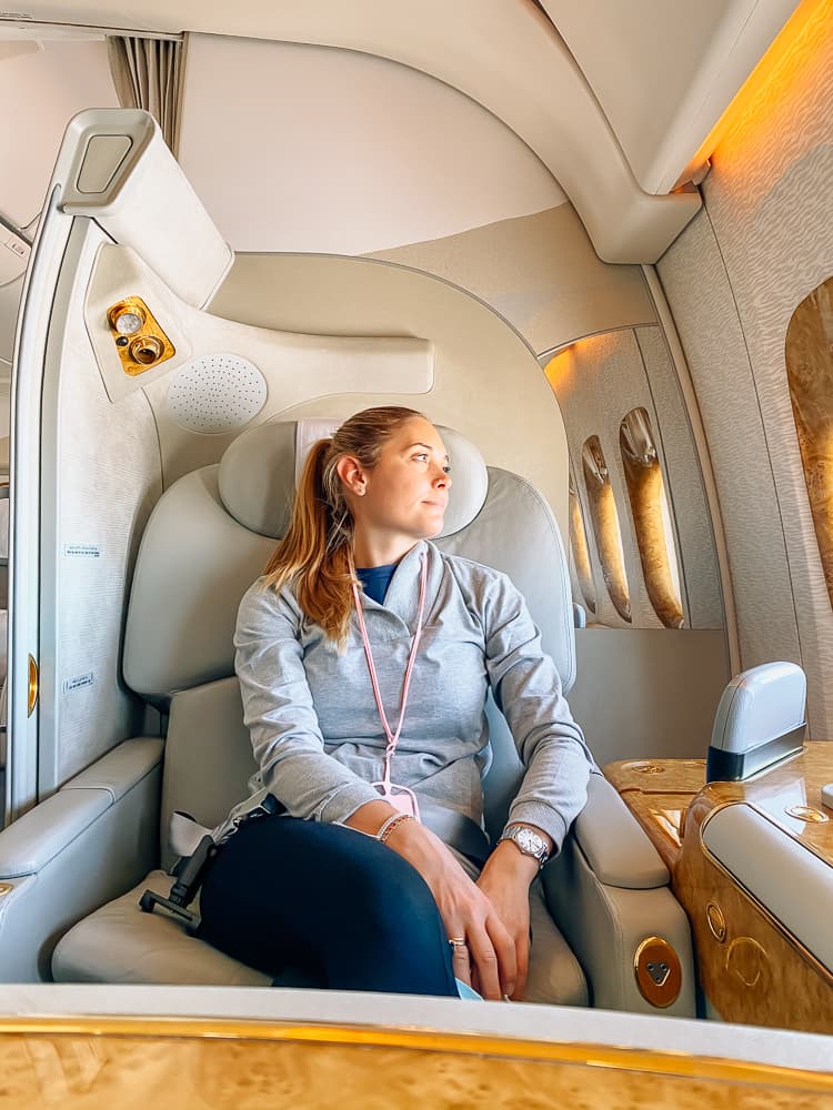 Audrey en première classe Emirates