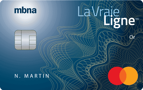 Carte de crédit Mastercardᴹᴰ La Vraie Ligne Orᴹᴰ - Hors Québec